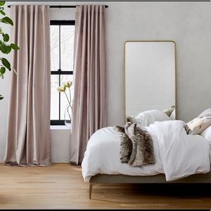 West Elm Cotton Luster Velvet Dusty Blush Curtain